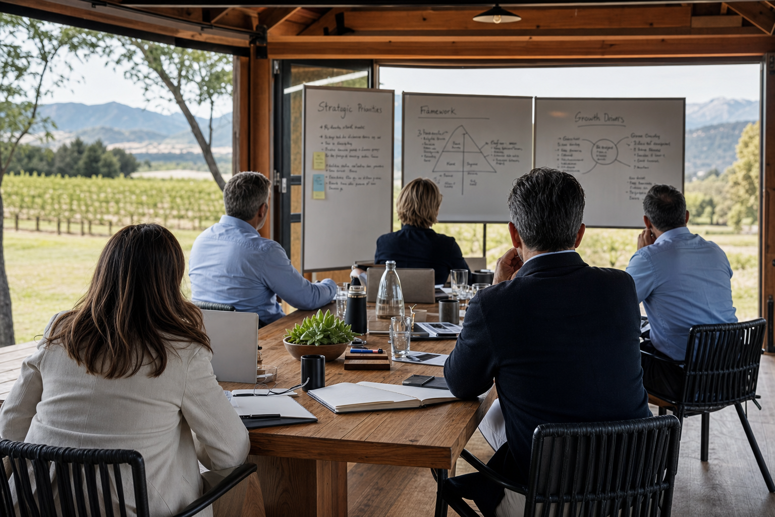 Facilitator leading an executive strategy session, Mornington Peninsula